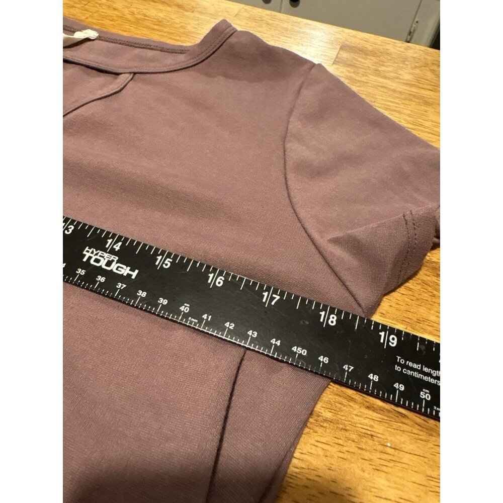 T-Shirt Dress Mauve Keyhole Neck Scallop Hem Casual‎ Preppy Normcore Weekend M - Picture 6 of 7